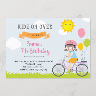 Bike Party Girl Invitation