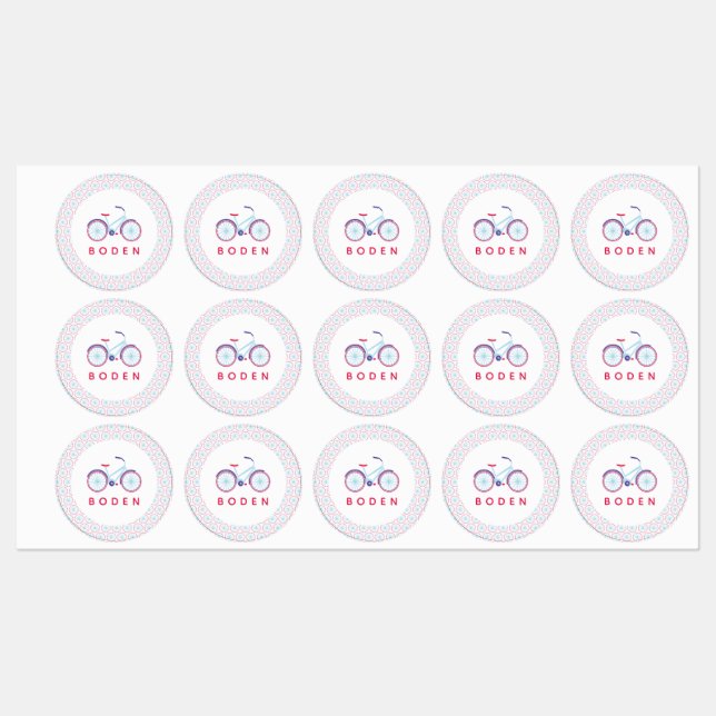 Bike Personalized Name Kids Kids' Labels (Sheet)