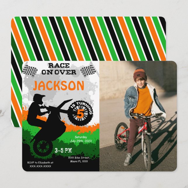 Bike Photo Invitation (Front/Back)