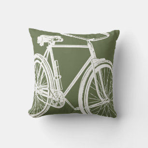 Bike Pillow Olive Green White