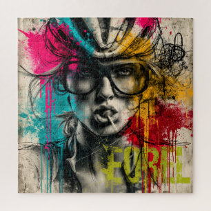 Bike Puzzle + Cyclist + Pop Art