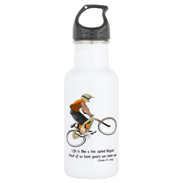 Bike Quote Water Bottle (Front)