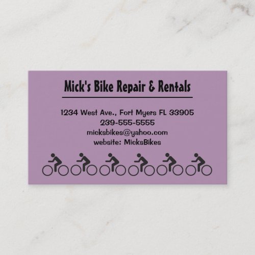 bike rental repair business card