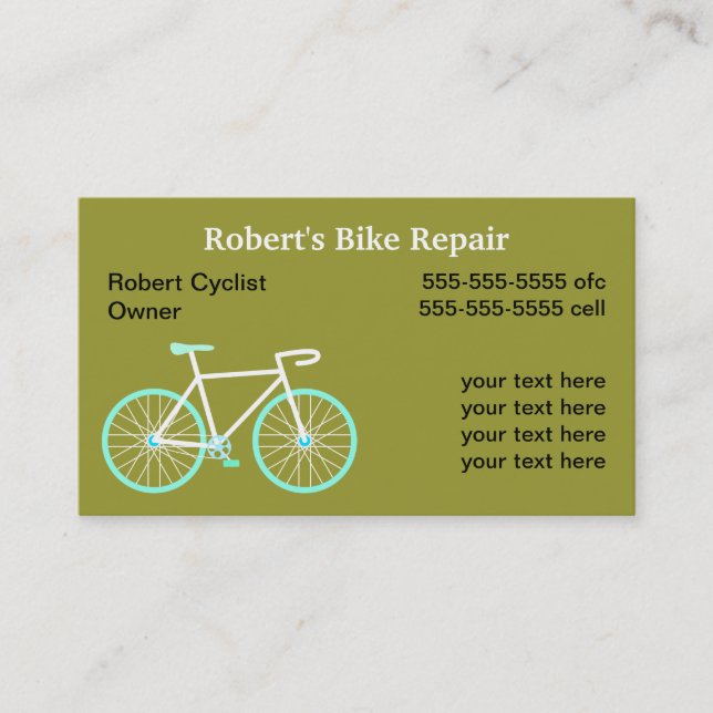 Bike Repair Services Business Card (Front)