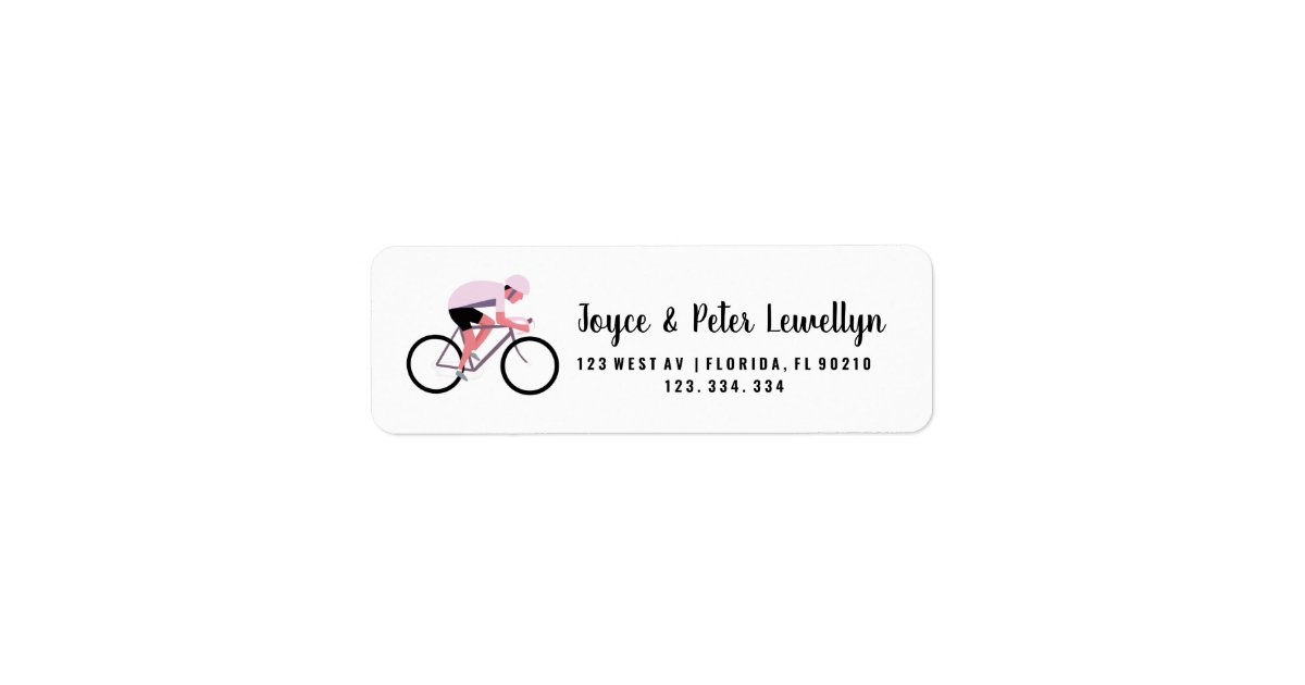 Bike return address label cycle Zazzle