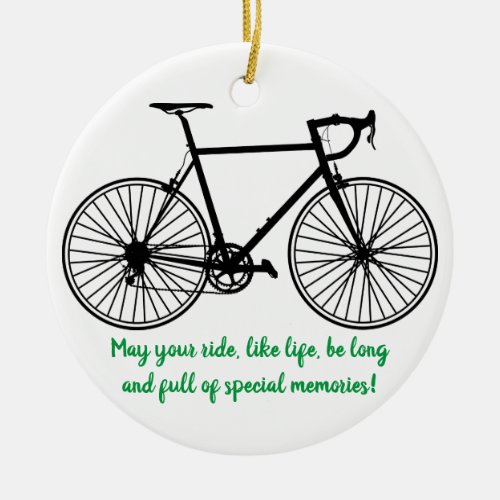Bike Rider Ceramic Ornament