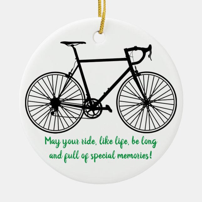 Bike Rider Ceramic Ornament (Front)
