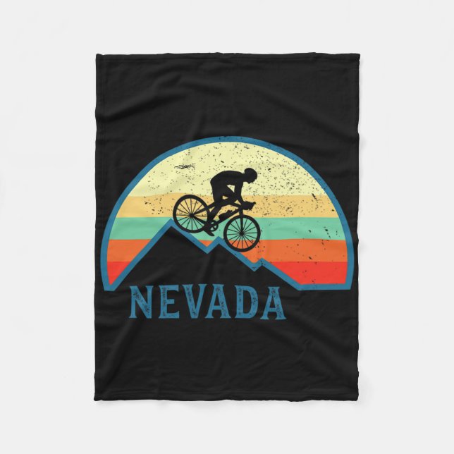 Bike Rider Nevada Mountain Biking Retro Mtb Moutai Fleece Blanket (Front)