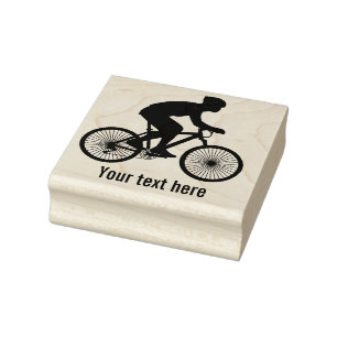 Bike Rider Personalized Rubber Stamp