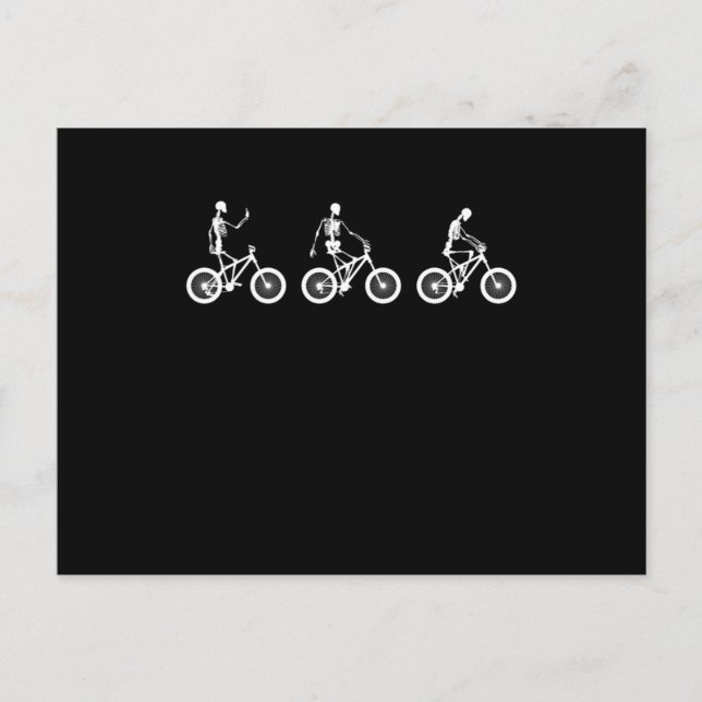 Bike Riding Skeletons Cycling For Bikers Postcard (Front)