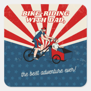 Bike riding with Dad - Fathers Day Sticker