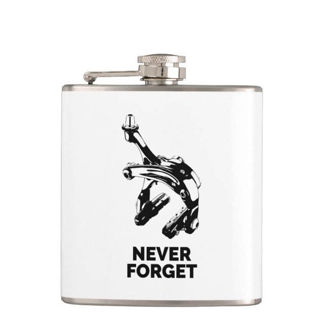 Bike Rim Brakes Never Forget Flask (Front)