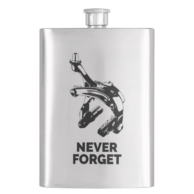 Bike Rim Brakes Never Forget Flask (Front)