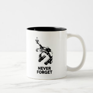Bike Rim Brakes Never Forget Two-Tone Coffee Mug