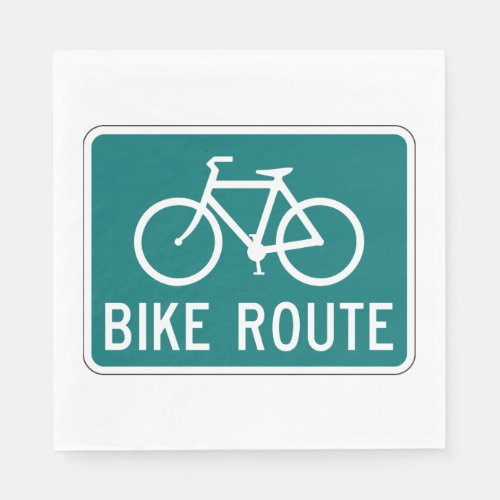 Bike Route Sign Bicycle Napkins