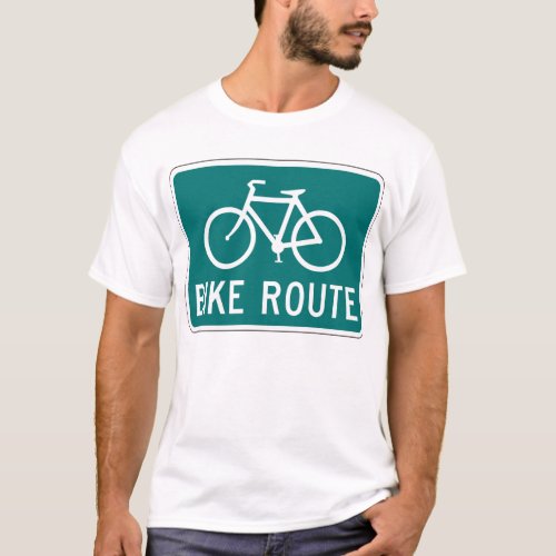Bike Route Sign Bicycle T_Shirt
