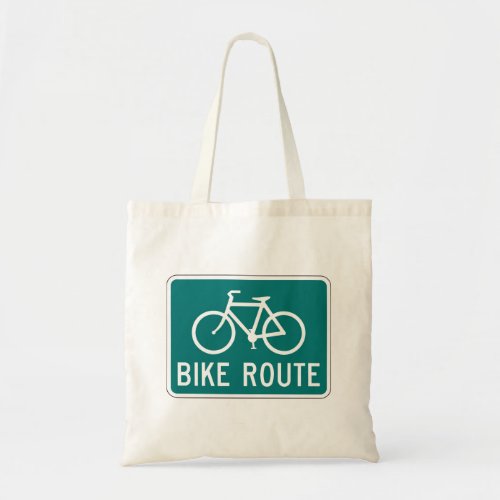 Bike Route Sign Bicycle Tote Bag