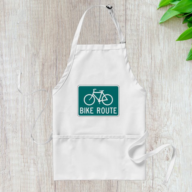 Bike Route Sign Cycling Path Bicycle Trail  Adult Apron (Creator Uploaded)