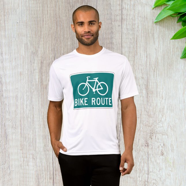 Bike Route Sign Cycling Path Bicycle Trail  T-Shirt (Creator Uploaded)