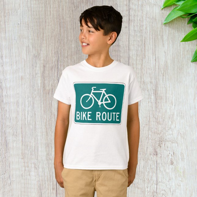 Bike Route Sign Cycling Path Bicycle Trail  T-Shirt (Creator Uploaded)
