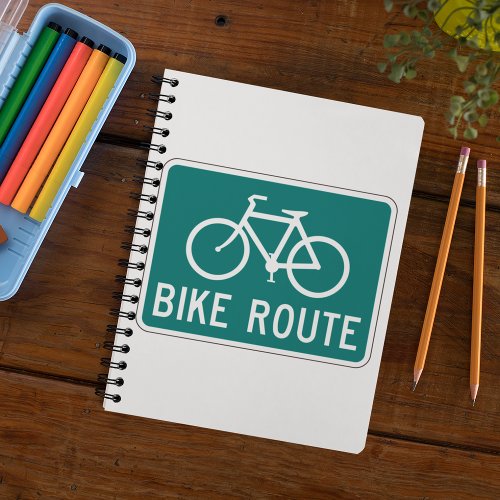 Bike Route Sign Notebook