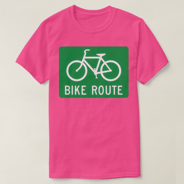Bike Route Sign  T-Shirt (Design Front)