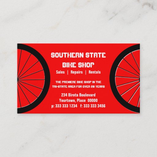 Customizable Bike Shop Business Card