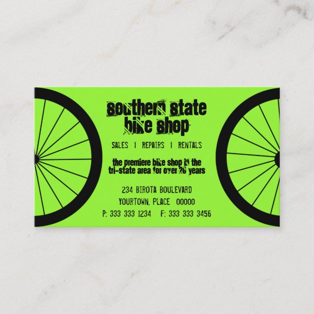 Bike Shop Business Card (Front)