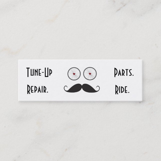 Bike Shop Handlebar Mustache Business Card (Front)