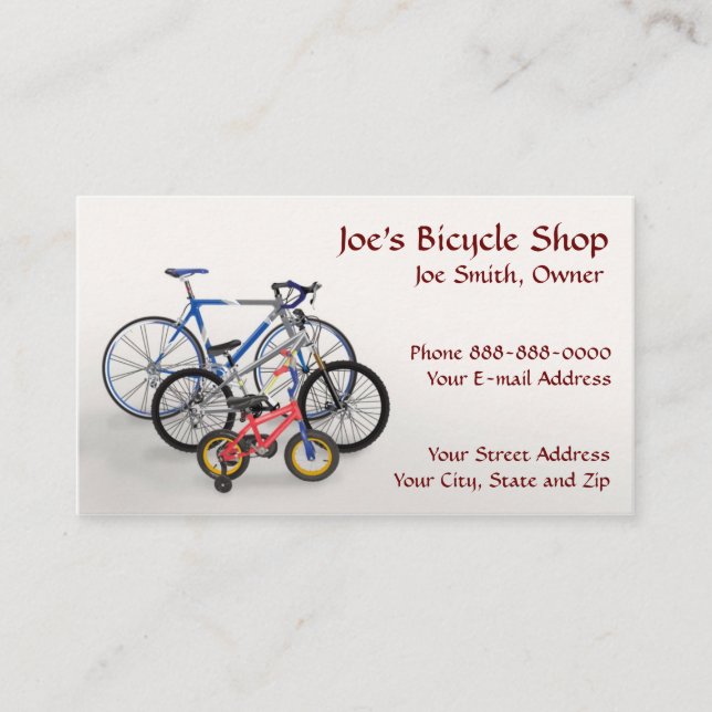 Bike Shop Owner Business Card (Front)