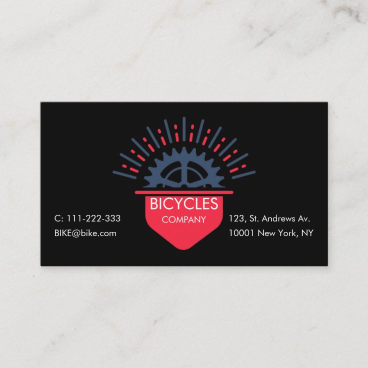 Bike Shop, Repair and Customization Logo Black Business Card Zazzle