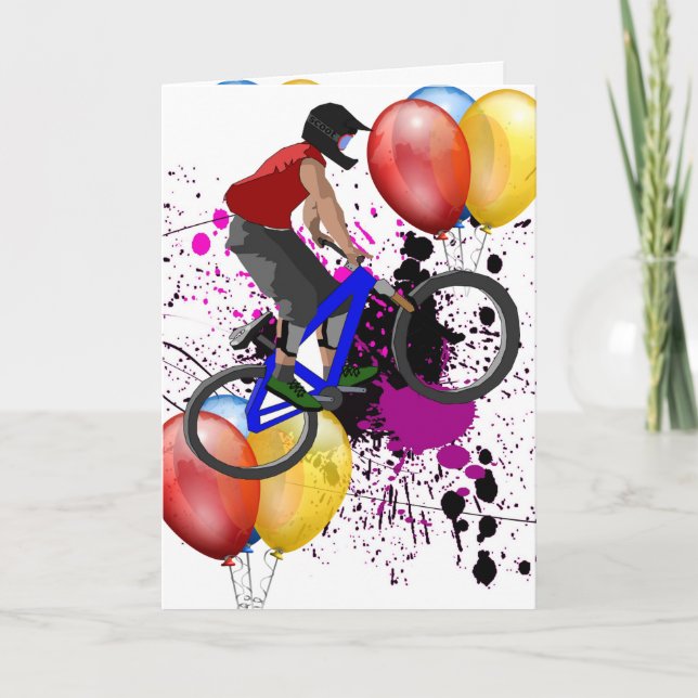 Bike Sport Happy Birthday Family Friends Destiny Card (Front)