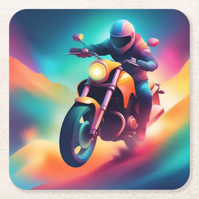 bike square paper coaster (Front)