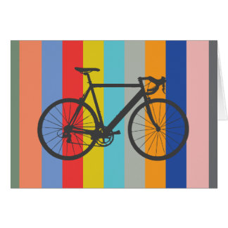 Bike Striped Multi-Color Rainbow Cards