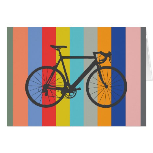 Bike Striped Multi-Color Rainbow Cards (Front Horizontal)