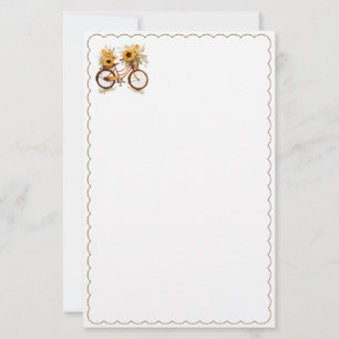Bike Sunflowers Stationery Paper
