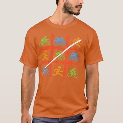 Bike Swim Run Tic Tac Toe T_Shirt