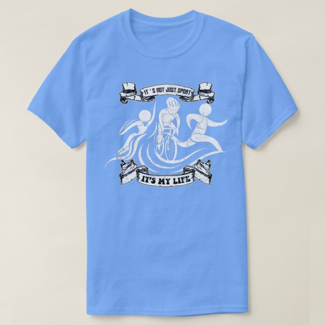 Bike Swim Run Triathlon Hobby Sport Game Gift 13 T-Shirt (Design Front)