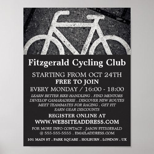 Bike Symbol Cycling Club Advertising Poster