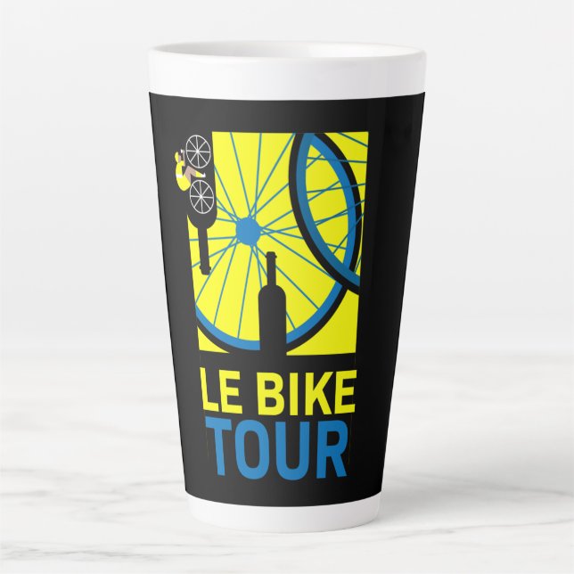 Bike Tour Art Latte Mug (Front)