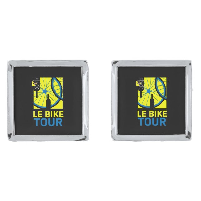Bike Touring Art Cufflinks (Front)