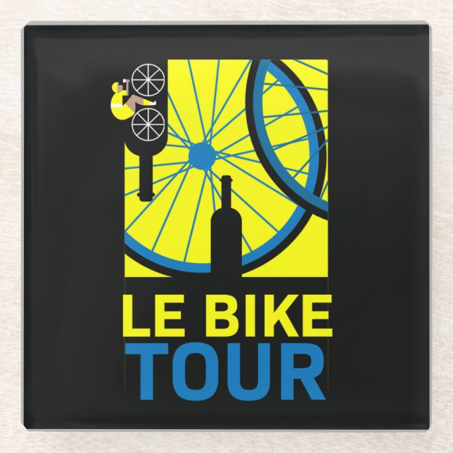 Bike Touring Art Glass Coaster (Front)