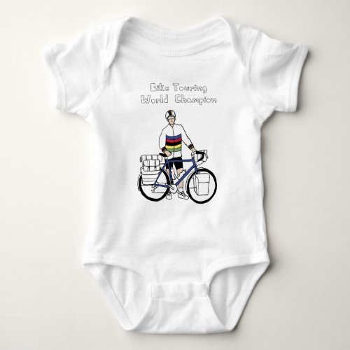 Bike Touring World Champion With Rainbow Jersey Baby Bodysuit