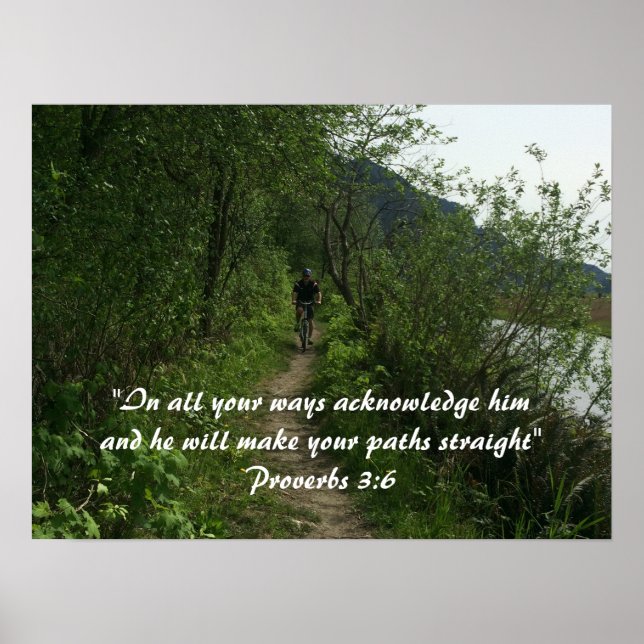 Bike Trail With Scripture Verse Poster (Front)