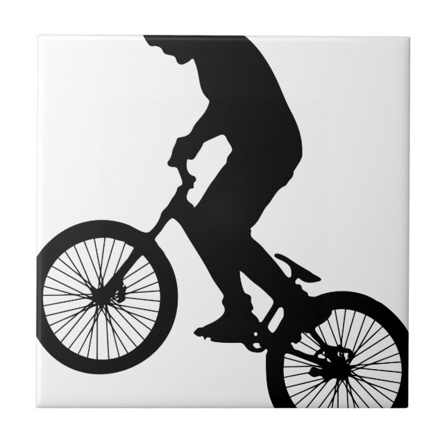 Bike Tricks Ceramic Tile (Front)