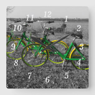 Bike Triplets Select Color Wall Clock
