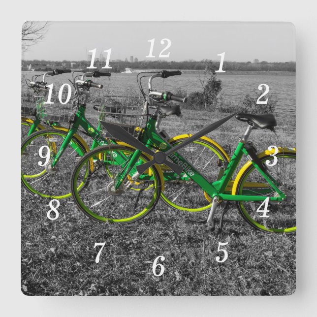 Bike Triplets Select Color Wall Clock (Front)