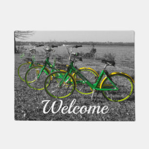 Bike Triplets Select Color Welcome Doormat