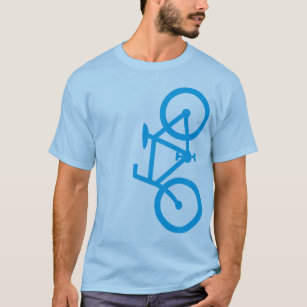 Bike, Vertical Silhouette, Blue Design T-Shirt