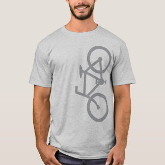 Bike, Vertical Silhouette, Gray Design T-Shirt